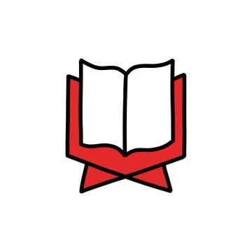 Koran book doodle icon, vector color illustration Stock Illustration