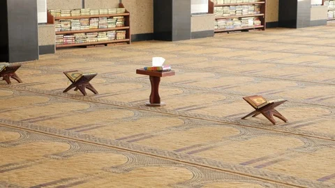 Koran With Prayers in the Mosque Stock Footage 88098440