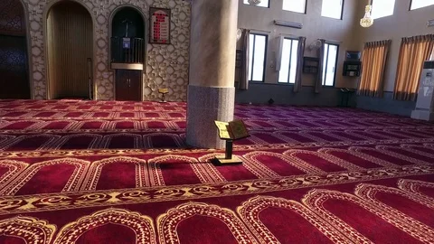 The Koran on the Stand in the Mosque. 2 Video stock 76570878