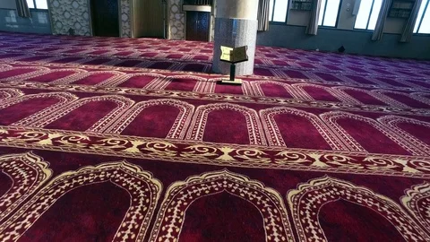 The Koran on the Stand in the Mosque. Stock Footage 76568996