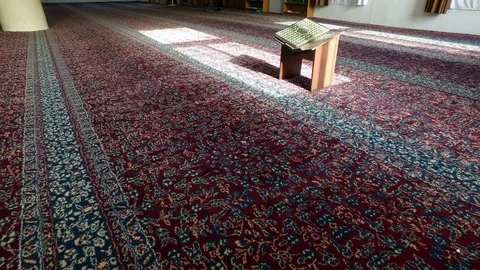 Koran on the table in the mosque. Stock Footage 76246355