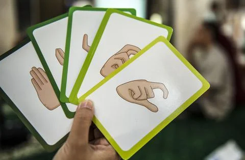 Koran workshop for the deaf in West Java, Karawang, Indonesia - 08 Sep 2019 Foto stock