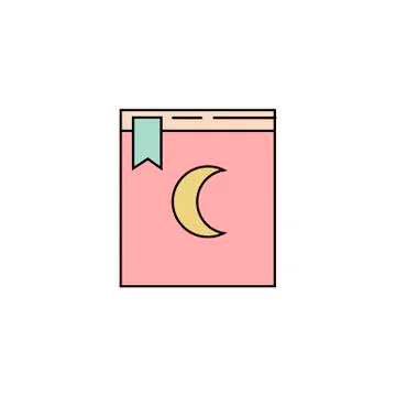 Koranbookflatandthinlineicon Stock Illustration