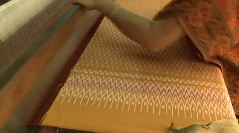 Korat silk weavers Stock Footage 577222