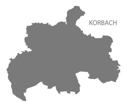 Korbach German city map grey illustration silhouette shape Stock Illustration