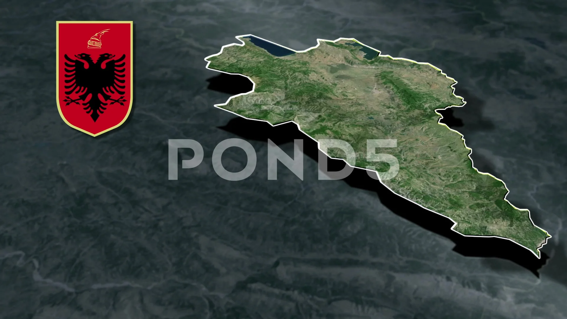 Korce with Coat of arms animation map | Stock Video | Pond5