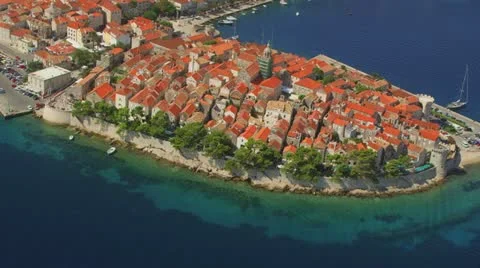 Korcula aerial Stock-Footage 12187333