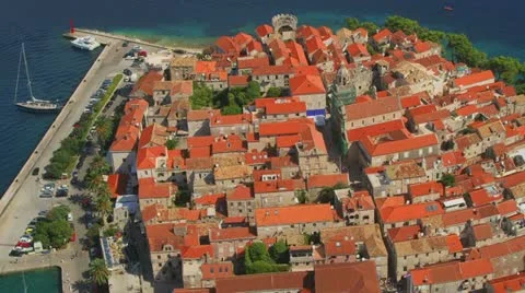 Korcula aerial Stock-Footage 12187392