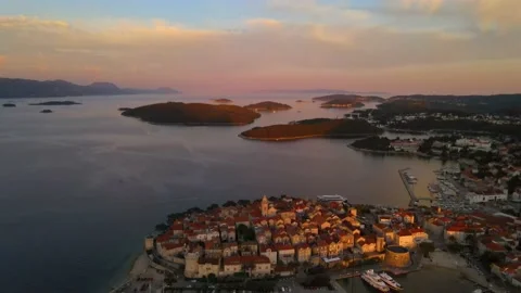 Korčula Sunset Cloud Reveal  4K HDR 動画素材 140550316