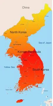 Korea Abstract vector color map of Korea countries Copyright: xZoonar.com/... Stock Photos