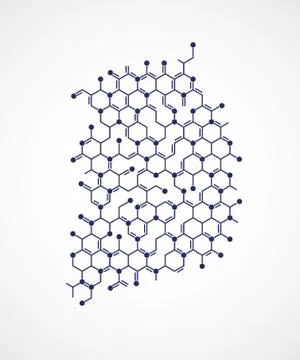 Korea Biomedical Map Molecular Structure Controlling Virus Prevention Campaign Stock Illustration