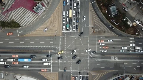 Korea crossing from top square Stock Footage 91139956
