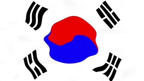 KOREA FLAG ANIMATION Stock Footage 221960706