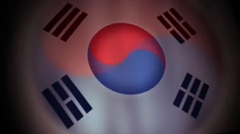 Korea flag Stock Footage 10732351