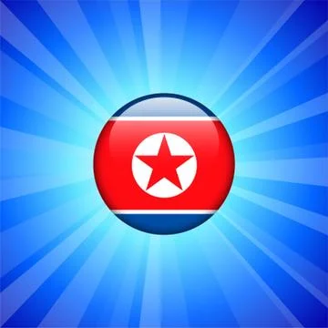 Korea Flag Icon on Internet Button Stock Illustration