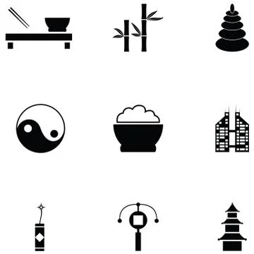 Korea icon set Illustrazione stock