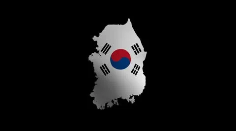 Korea map flag with alpha channel Video stock 8927835