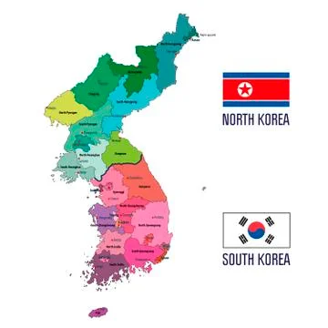 Korea map Illustrazione stock