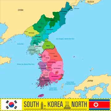 Korea map Illustrazione stock