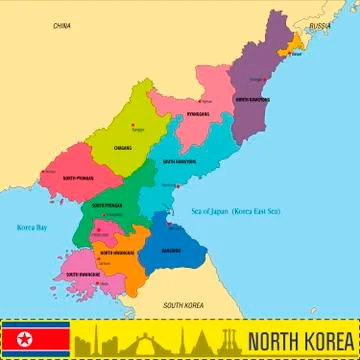 Korea map Illustrazione stock