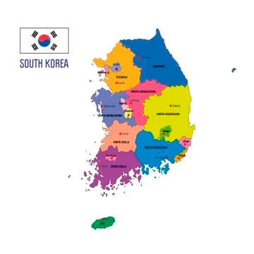 Korea map Illustrazione stock