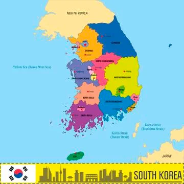 Korea map 스톡 일러스트