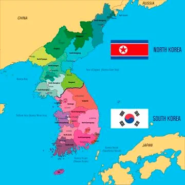 Korea map Stock Illustration