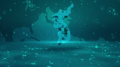 Korea Map Password Security Digital Business Technology Background Stock Footage 339044476