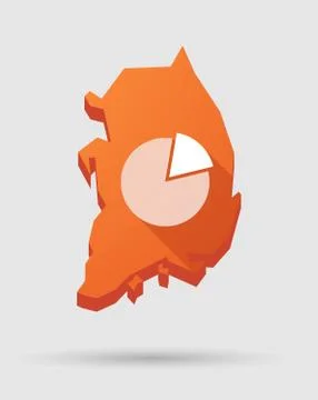 Korea map with a pie chart Stock Illustration