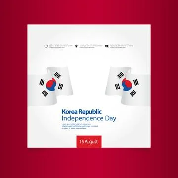 Korea Republic Independence Day Vector Template Design Illustration Stock Illustration