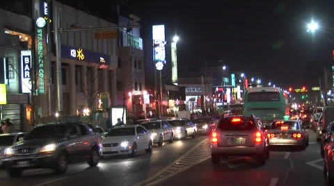 Korea rush hour traffic timelapse Stock Footage 291238