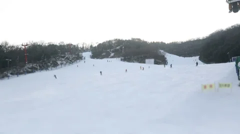 Korea Ski Slope 4 Video stock 35479209