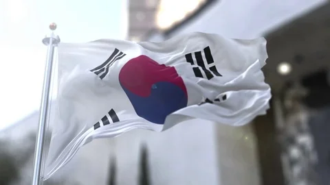 Korea South Flag Video stock 82653669