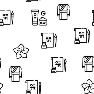 Korea Traditional Seamless Pattern Vector Illustrazione stock