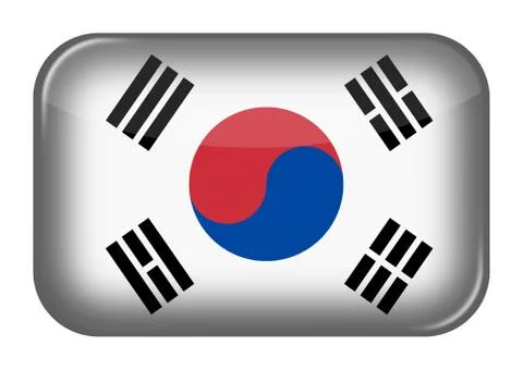 Korea web icon rectangle button with clipping path 스톡 일러스트
