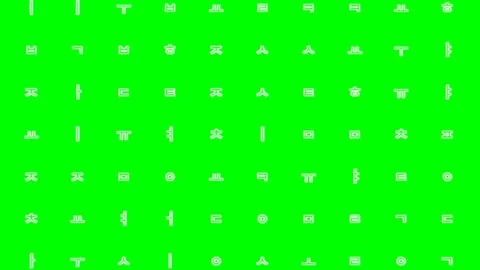 Korean Alphabets Characters Language Grid Pattern Background Stock Footage 304778813