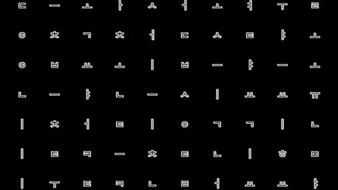 Korean Alphabets Characters Language Grid Pattern Background Stock Footage 304778814