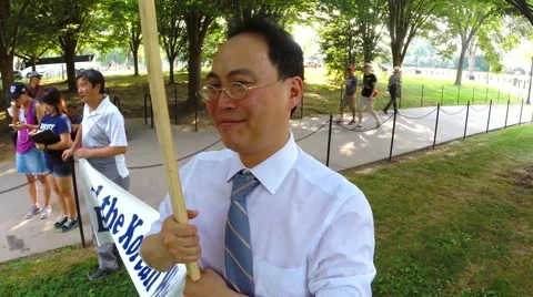 Korean-American peace protest 2 of 3 Video stock 53415467
