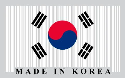 Korean barcode flag Illustrazione stock