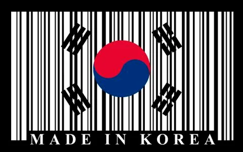 Korean barcode flag Illustrazione stock