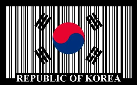 Korean barcode flag Stock Illustration