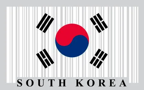 Korean barcode flag Stock Illustration
