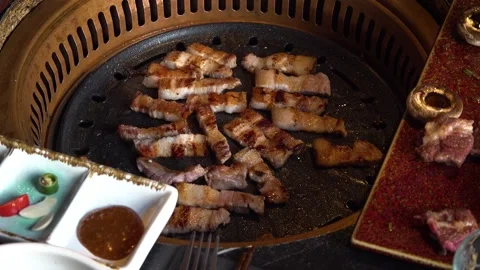 Korean BBQ 4K Stock Footage 303656349