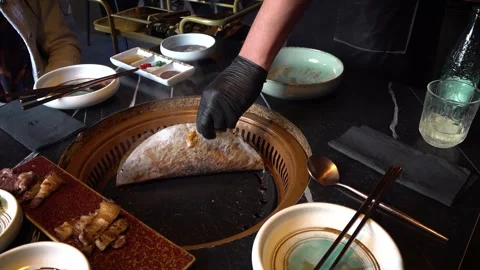 Korean BBQ 4K Stock Footage 303657113