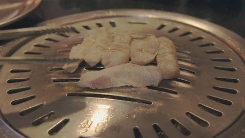 Korean BBQ - Grill pork bbq in korea style. Stock Footage 106172201