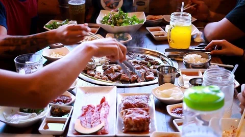 KOREAN BBQ RAW MEET 動画素材 91632189