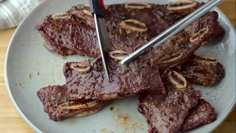 Korean bbq short rib with bone Stock Footage 143127744