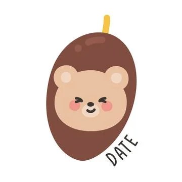 Korean Bear Head Sticker in Date Costume Stock Illustration