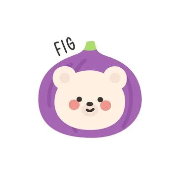 Korean Bear Head Sticker in Fig Costume Illustrazione stock