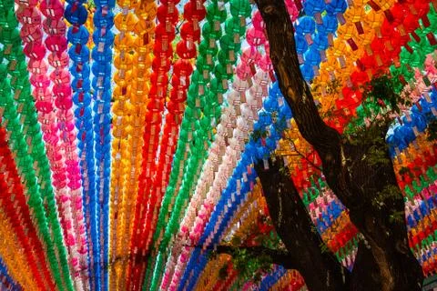 Korean Buddhist Lanterns Foto stock